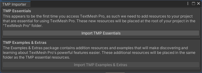 TextMeshPro のインポート