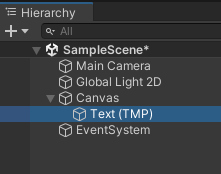 TextMeshPro が生成された