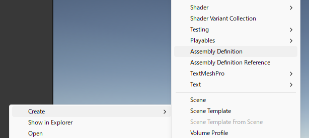 Assembly Definition の作成